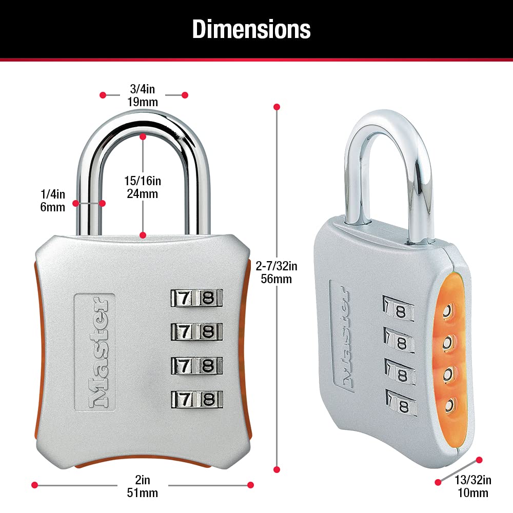 Master Lock Resettable Combination / 1 Pack / Gold Combination Padlocks
