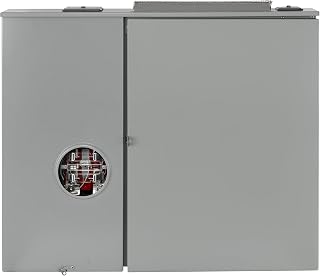 Leviton 400A Outdoor Meter Main Combo, 12 Spaces, Ringless with Lever Bypass, Removable 5th Jaw Installed, LS140-S5D