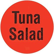 Tuna Salad Labels Red Deli Dot Packaging Labels Black Imprint- 1"Dia 1000 Per Roll