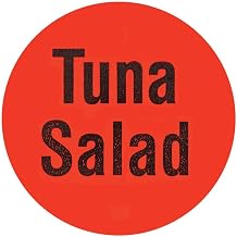 Tuna Salad Labels Red Deli Dot Packaging Labels Black Imprint- 1"Dia 1000 Per Roll
