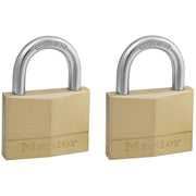 Master Lock 20mm 3-Pin Keyed Alike x 2 / Golden,Brass / 1 Keyed Padlocks