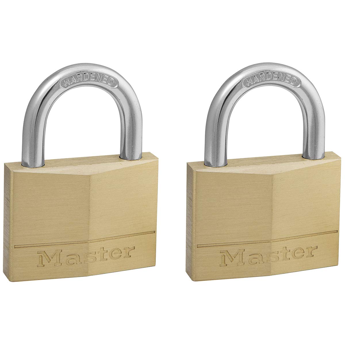 Master Lock 20mm 3-Pin Keyed Alike x 2 / Golden,Brass / 1 Keyed Padlocks