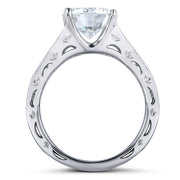 Moissanite & Channel Bridal Ring Set 14k White Gold by Kobelli – 11, White Gold, White, Model MZ61932R-ED