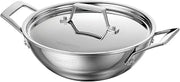 Tramontina Utsava 1.8-Quart Tri-Ply Clad Stainless Steel Kadai with Lid