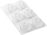 Silikomart Kit Tarte Ring Fleur 80 Silicone Mold with 6 Cavities, Each 2.91 Inch x 1.37 Inch High
