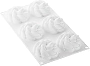 Silikomart Kit Tarte Ring Fleur 80 Silicone Mold with 6 Cavities, Each 2.91 Inch x 1.37 Inch High