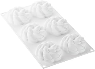 Silikomart Kit Tarte Ring Fleur 80 Silicone Mold with 6 Cavities, Each 2.91 Inch x 1.37 Inch High