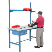 72" W x 36" D Workbench by Global Industrial – 36"L x 72"W x 7"H, Steel, Blue, Model 318994BL
