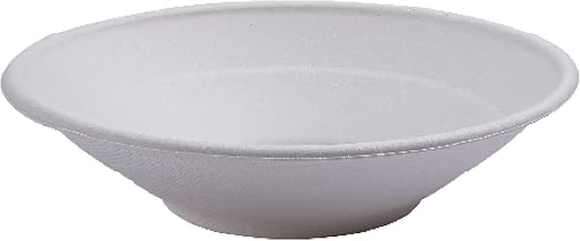 ECO PRODUCTS Compostable 24oz Molded Fiber Wide Bowls, Case of 400, Vanguard WorldView, Disposable, White, No PFAS, Lid Available, Tree-free Sugarcane, Soup Pasta Bowl, ASTM Compliant, BPI-Certified