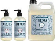 Mrs. MEYER'S Clean Day Liquid Hand Soap 12.5 OZ (2) & Refill 33 OZ, Snow Drop Scent, 1 CT (Variety Pack)