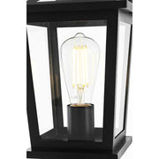 Cayman One Light Outdoor Post Mount Black by Lighting Design – Iron, Black, Model OD332P17BK