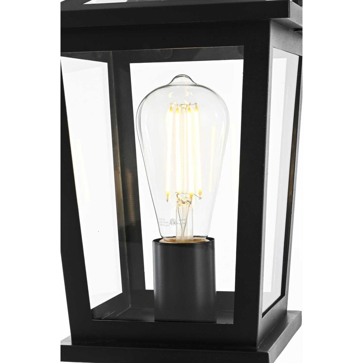 Cayman One Light Outdoor Post Mount Black by Lighting Design – Iron, Black, Model OD332P17BK