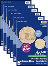 Drawing Paper, Manila, Standard Weight, 12" x 18", 50 Sheets Per Pack, 6 Packs