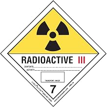 Labelmaster HMSL16 Radioactive III Canadian Label, Paper, Hazard Class 7, Hazmat, 4" x 4" (Pack of 500)