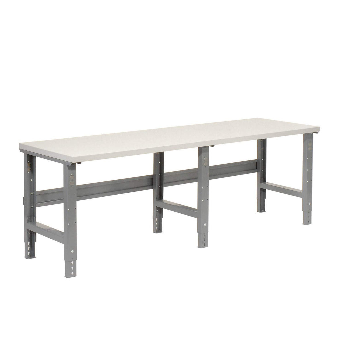 Adjustable Height Workbench C-Channel Leg by Global Industrial – 36"L x 96"W x 3"H, Steel, Gray, Model 601431