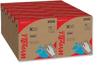 Pop-Up Box X50 White Extended Use Disposable Cloth - 176 sheets per box - 10 boxes per case. by Wypall – 1 Count (Pack of 1), Paper, White, Model KCC83550