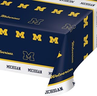 Creative Converting NCAA Tablecloths, University of Michigan, 54 x 108 in
