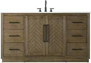 Elegant Kitchen and Bath 60" Single Bathroom Vanity in Hazel Oak