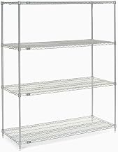 Nexel Poly-Z-Brite 5 Tier Wire Shelving Starter Unit, 54" W x 24" D x 63" H