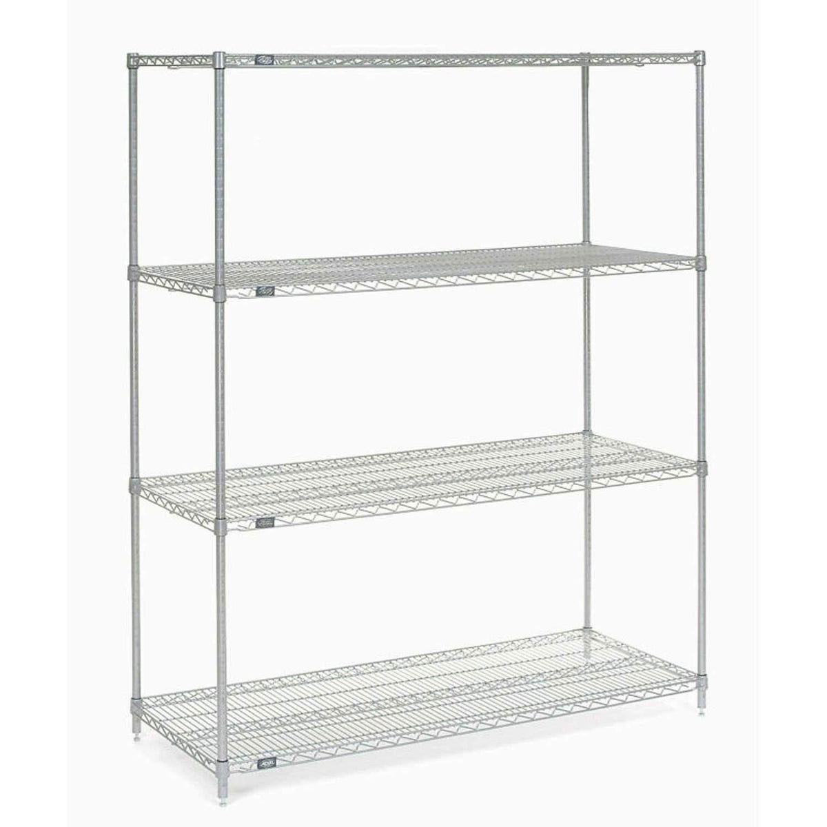 5 Tier Chrome Wire Shelving Starter Unit by Nexel – Nickel, Chrome, Model 24607C5