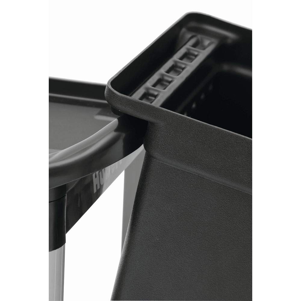 Utility Cart with 3 Shelves Black Plastic - 33" L x 16 13/16 W x 37" H by HUBERT – Plastic, Black, Model 191538025778
