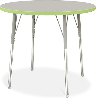 Jonti-Craft Berries 6488JCA130 Round Activity Table - 36" Diameter, A-Height - Freckled Gray/Key Lime/Gray