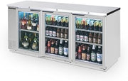 Beverage-Air BB78HC-1-FG-S 78" Back Bar Refrigerator - Stainless Steel - Glass Door - Food Rated