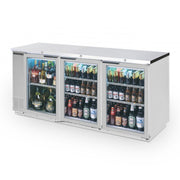 Beverage-Air 78" Back Bar Refrigerator - Stainless Steel - Glass Door - Food Rated by Beverage Air – Model BB78HC-1-FG-S