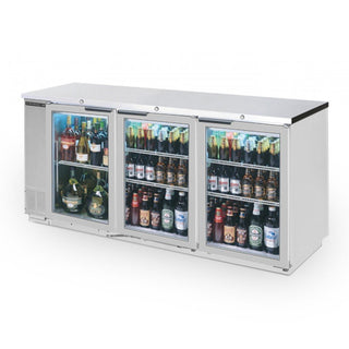 Beverage-Air 78" Back Bar Refrigerator - Stainless Steel - Glass Door - Food Rated by Beverage Air – Model BB78HC-1-FG-S