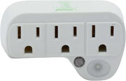 Feit Electric NL3/LED Three LED Sensor Night Light Plus 3-Plug Outlet