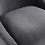 Velvet-Upholstered Side Chair with Silver Legs by Starlight Canyon Home – Velvet, Grey