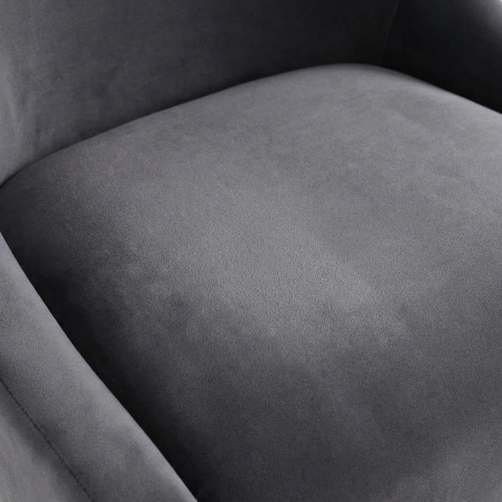 Velvet-Upholstered Side Chair with Silver Legs by Starlight Canyon Home – Velvet, Grey