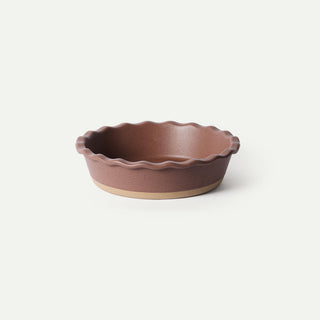 Mora Ceramic Pie Dish, 9 Inch Deep Fluted, Toasted Terracotta