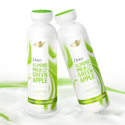 Dove 17.5 Fl Oz (Pack of 1) / White / Almond Milk & Green Apple Body Washes