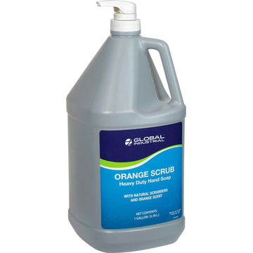 Orange Scrub Heavy Duty Hand Cleaner by Global Industrial – 4 Count (Pack of 1), Orange, Model 641450