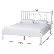Callison Spindle Platform Bed Turned Bed Frame White Full by Baxton Studio – Full Size, Rubberwood, White, Model 1.93271E+11