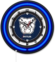 Holland Bar Stool Clk19BKButler NCAA 19 in. Dia. Butler University Double Neon Wall Clock Black