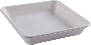 ECO PRODUCTS Compostable 9" To Go Containers, Case of 200, 47oz Vanguard Square Box, Disposable Renewable White Molded Fiber, No PFAS, Tree-Free, Lid Available, ASTM Compliant, BPI-Certified