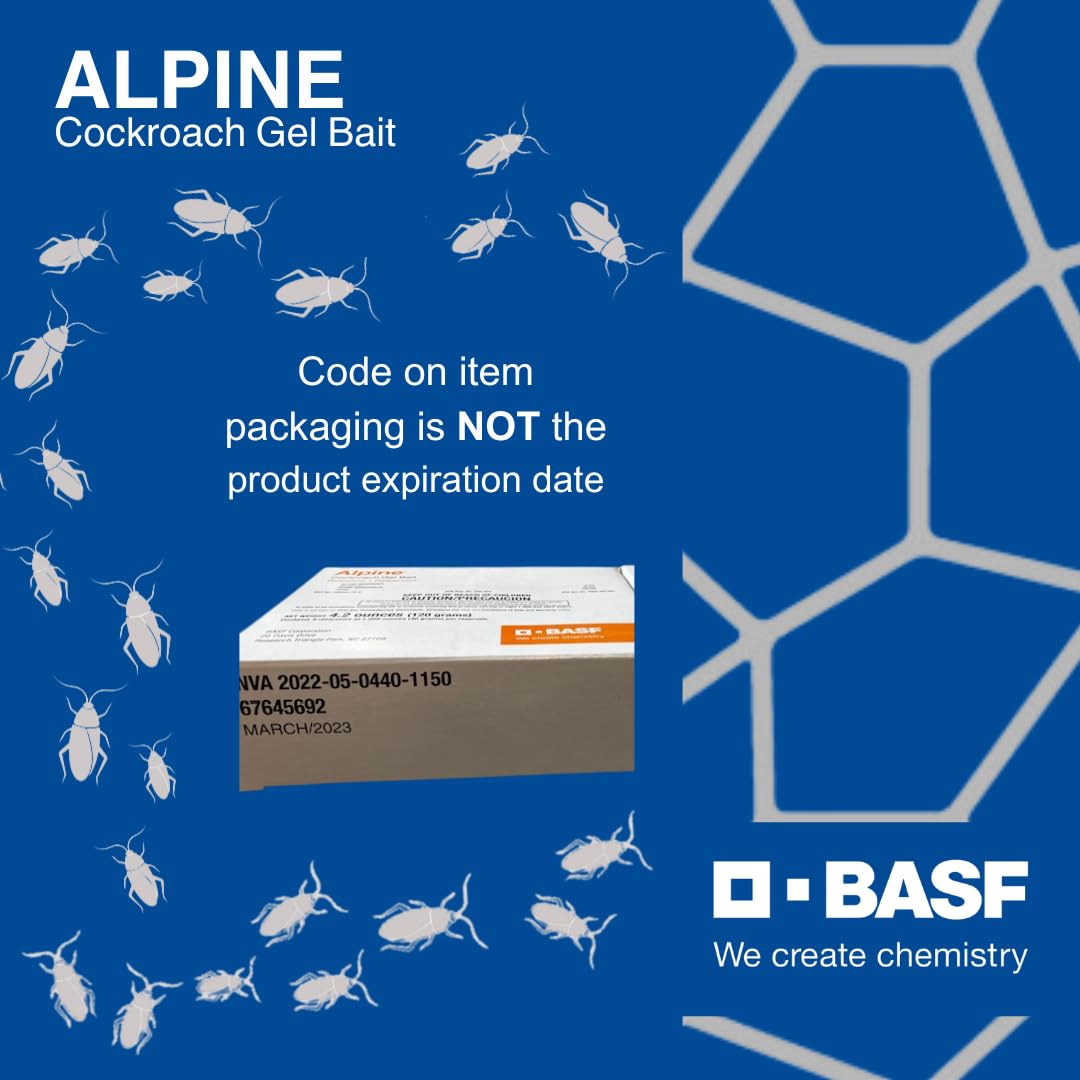 Cockroach Gel Bait Rotation 2 Reservoir - 1 Box (4 x 30 Gram Tubes) by Alpine – 1 box ( 4 x 30 gram tubes), White, Model 59012375