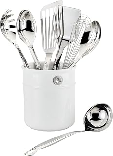 Hestan Provisions, Chef's Tools, Ultimate Set, 8-Piece, Stainless Steel Utensil set with Porcelain Bain Marie