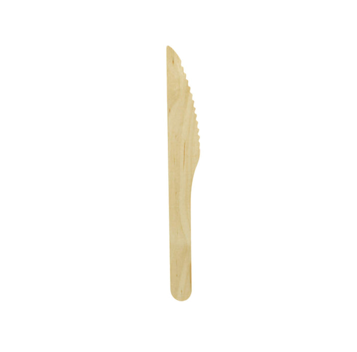 PacknWood 210CVB2-6.5" Wooden Knife Cutlery - Heat-Resistant - 100% Natural and Compostable Cutlery Knife - Wooden Knife Disposable - Eco-Friendly Wood Knife - (2000 per case)