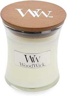 WoodWick Mini Island Coconut Hourglass Jar Candle, Wood, White, 7 x 7 x 8 cm