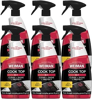 Weiman 6-Pack Cooktop Cleaning Spray – Cooktop & Oven Cleaner for Streak & Residue Free - Non-Abrasive Degreaser Safe for Glass & Ceramic