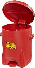 Eagle Oily Waste Can, Self-Closing Lid, 14 Gallon, Made in the USA, Red