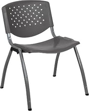 Flash Furniture Hercules Plastic Stack Chair, Gray | Powder Coated, 880 LBS. Weight Capacity