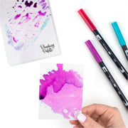 Art Marker Travel & Gift Set: 54 Color Dual Brush Pen Set with Zipper Marker Case (Oyster) - Includes Color Blending Palette Kit by Tombow – Model 56255, 56256, 56257