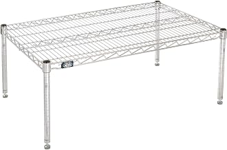 Nexel Commerical Wire Shelf Platform Dunnage Storage Rack, 24" x 36" x 14", Chrome