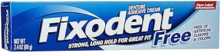 Denture Adhesive Cream, Fixodent Free, 2.4 Oz