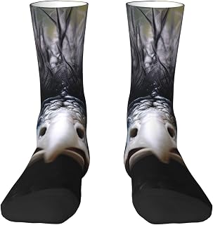 Novelty Crew Socks Soft Breathable Dress Socks Emu Mid Calf Socks For Women Men