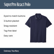Unisex SuperPro React Polo Burgundy by Port Authority – Large, Stain, Burgundy, Model K810
